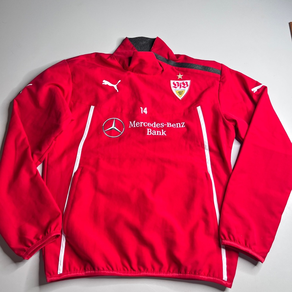 Puma VfB Stuttgart Mens Red Training Jacket Mercedes-Benz Bank Soccer Size S